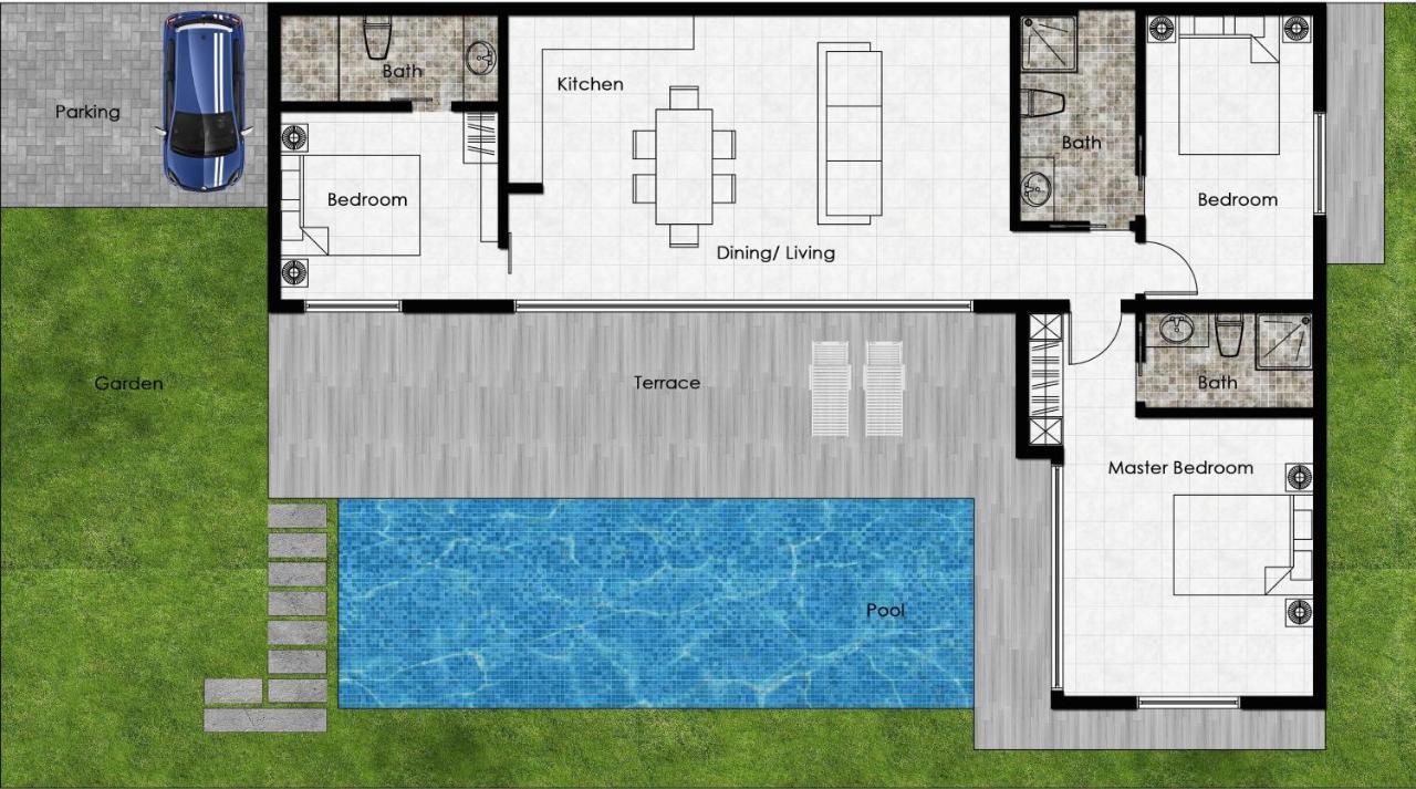Stylish Pool Villa - 10 Mins Walk To The Beach Koh Lanta Exterior foto